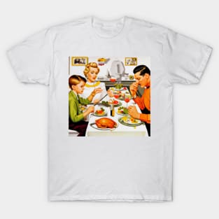 American Thanksgiving Dinner in the Style of Norman Rockwell T-Shirt